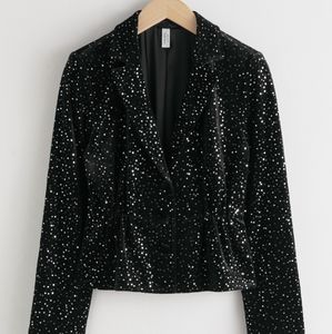 NWT Sequined Velvet Hourglass Blazer